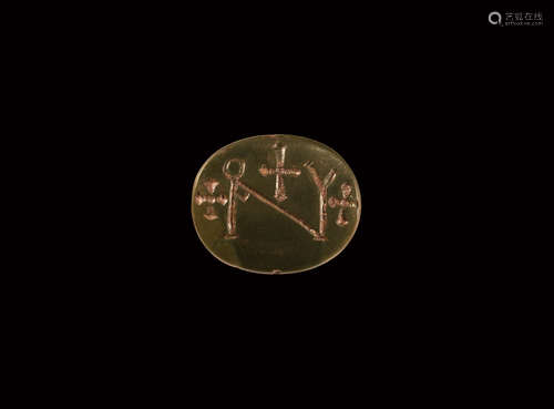 Byzantine Gemstone with Crosses and Monogram