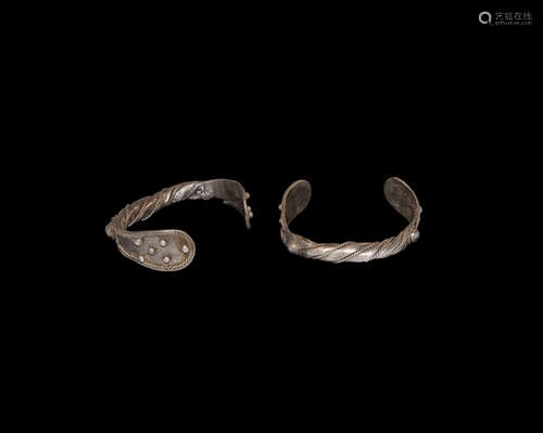 Medieval Silver 'Baniska Treasure' Type Twisted Bracelet