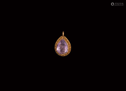 Post Medieval Gold Pendant with Spinel Gemstone