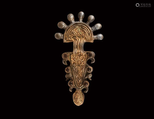 Gothic Gilt Silver Radiate Brooch