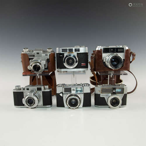 SIX VINTAGE 35MM RANGFINDER, VIEWFINDER CAMERAS