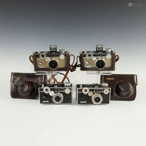 LOT OF 4 PAIRED ARGUS C3 RANGEFINDER CAMERAS