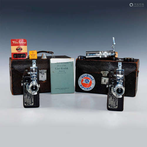 MATCH PAIR OF VINTAGE 1930 KODAK MODEL K MOVIE CAMERAS