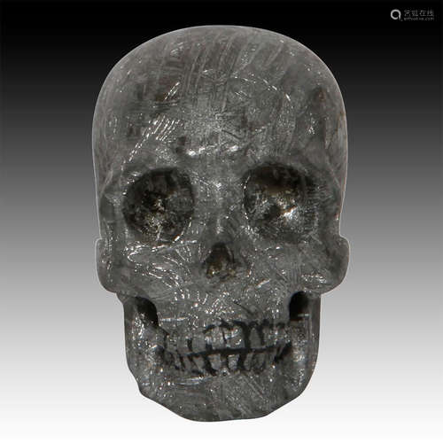 SCULPTED METEORITE SKULL NO 4-72G, LEE DOWNEY