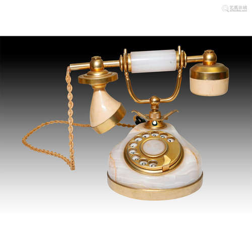 TELCER TELEFONIA 18K GOLD PLATE ITALIAN ROTARY PHONE