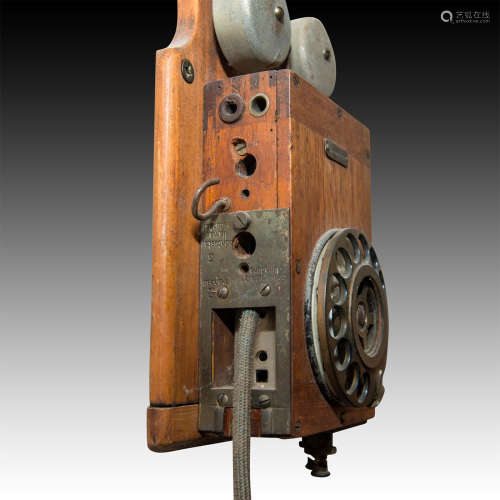 ANTIQUE AUDIOSEARS SIN CONTACTO WOOD WALL PHONE