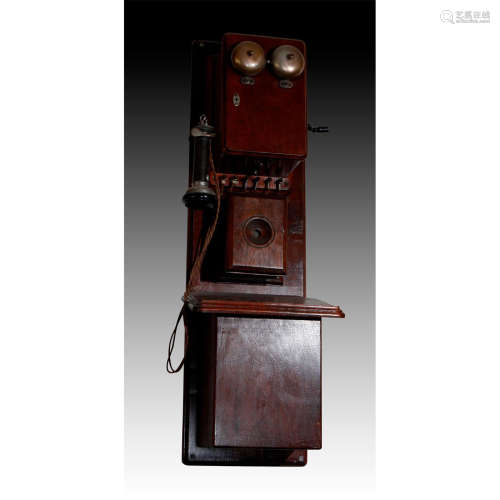 L.M. ERICSSON WOODEN WALL MOUNTED TELEPHONE
