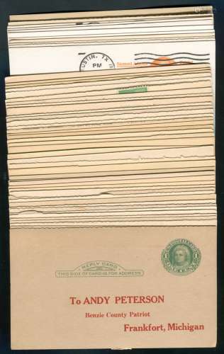 美国早期邮资明信片一组50件。保存完好。