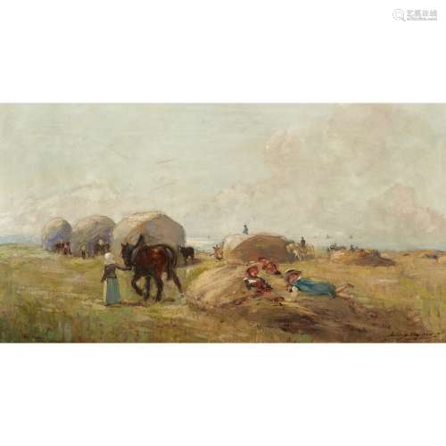 ARCHIBALD KAY R.S.A., R.S.W. (SCOTTISH 1860-1935)HAYMAKING Signed and inscribed, oil on canvas63cm x