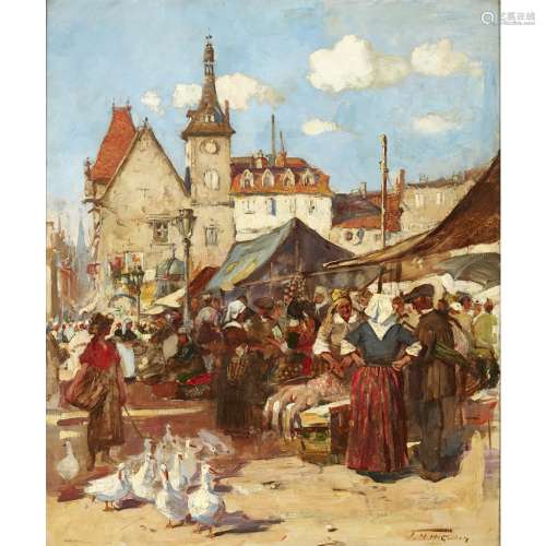 [§] JESSIE MCGEEHAN (SCOTTISH 1874-1961)A BUSY FRENCH MARKET Signed, oil on canvas61cm x 51cm (