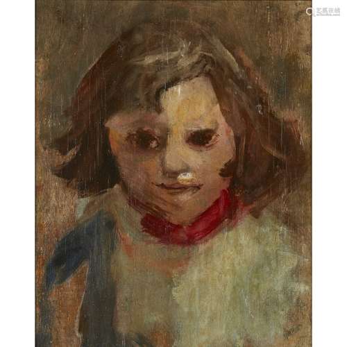 JOAN EARDLEY R.S.A. (SCOTTISH 1921-1963)HEAD OF A GIRL Oil on board39cm x 31cm (15.25in x 12.25in)