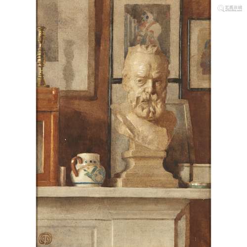 JAMES CADENHEAD R.S.A., R.S.W. (SCOTTISH 1858-1927)THE MANTELPIECE Signed with a monogram,