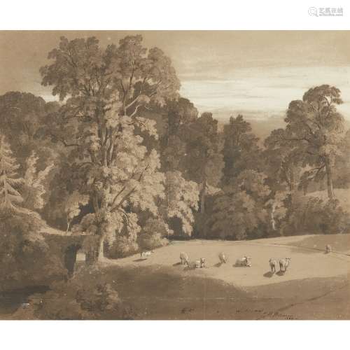 HUGH (GRECIAN) WILLIAM WILLIAMS (SCOTTISH 1773-1829)PARKLAND AT MINTO HOUSE Signed and dated 1809,