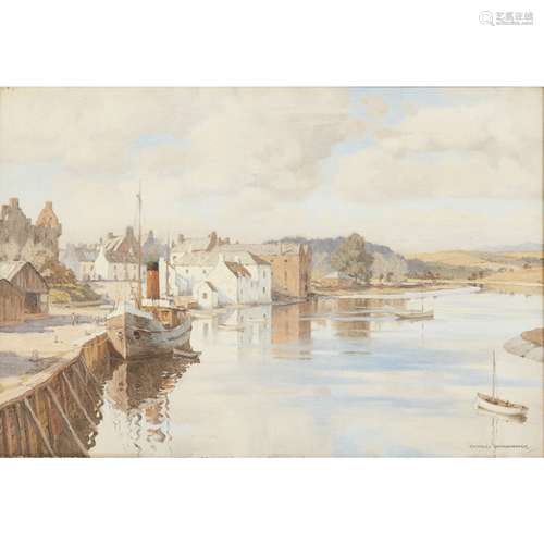 [§] CHARLES OPPENHEIMER R.S.A., R.S.W. (SCOTTISH 1876-1961)KIRKCUDBRIGHT HARBOUR Signed, oil on