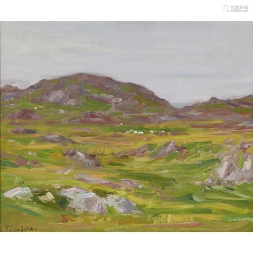 FRANCIS CAMPBELL BOILEAU CADELL R.S.A. (SCOTTISH 1873-1935)UPLANDS OF IONA Signed, oil on board35.