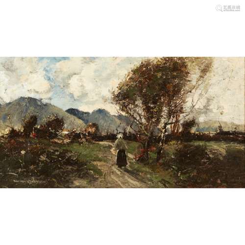 WILLIAM ALFRED GIBSON (SCOTTISH 1866-1931)HOMEWARD BOUND Signed, oil on canvas31cm x 56cm (12in x