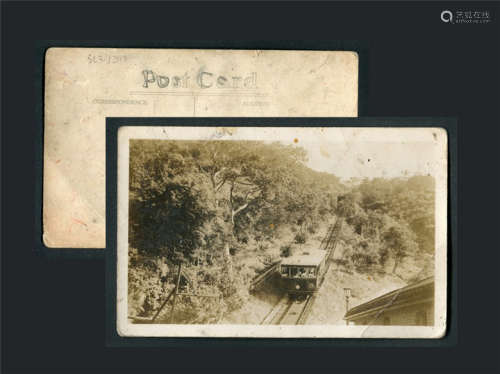 早期云南铁路火车照片明信片一件，微有软折。保存较好。
