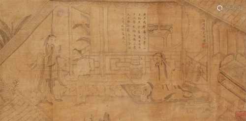 Nach Li GonglinAus dem Leben des Dichters Tao Yuanming. Mehrere Szenen mit Schriftkartuschen.