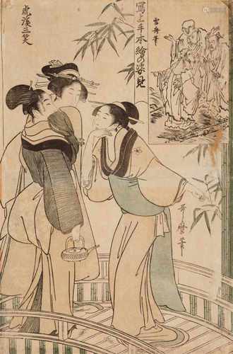 Kitagawa Utamaro I (1754-1806) or Kitagawa Utamaro II (d. 1831)Ôban. Series: Kôkei sansho. Three