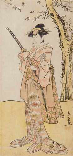 Katsukawa Shunsen (act. 1780-1790)Hosoe. Actor from the Segawa family in a female role under a