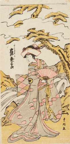 Utagawa Toyomaru (act. 1785-1797)Hosoban. The actor Iwai Kumesaburô I in the role of the young