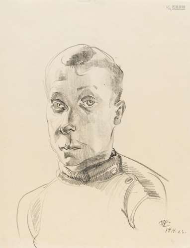 Lauenstein, PaulaDresden 1898 - 1980Ohne Titel (Porträt). 1923. Grafit auf leichtem Papier. 59,5 x