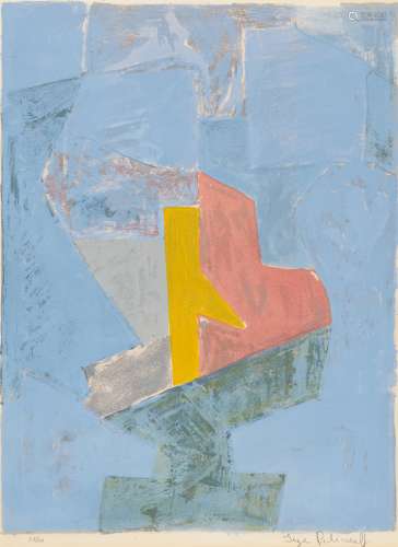 Poliakoff, Serge1900 Moskau - 1969 ParisComposition bleue, jaune et rouge. 1958. Farblithografie auf