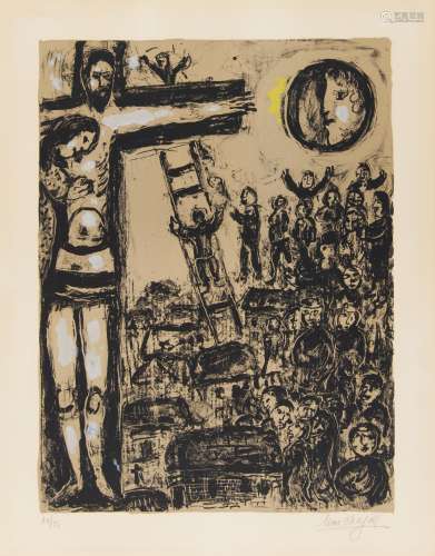 Chagall, Marc1887 Witebsk - 1985 St. Paul de VenceCrucifixion Grise. 1970. Farblithografie auf