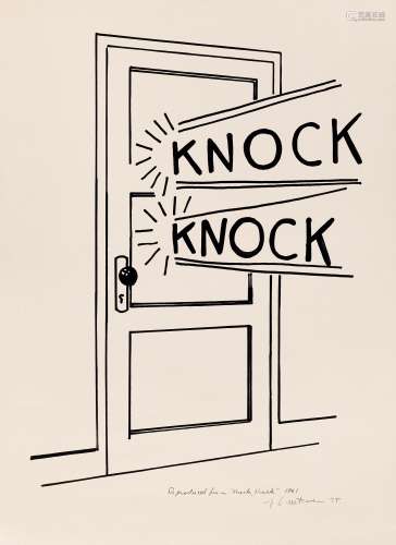 Lichtenstein, RoyNew York 1923 - 1997Knock Knock Poster. 1975. Line-cut auf ARCHES FRANCE (