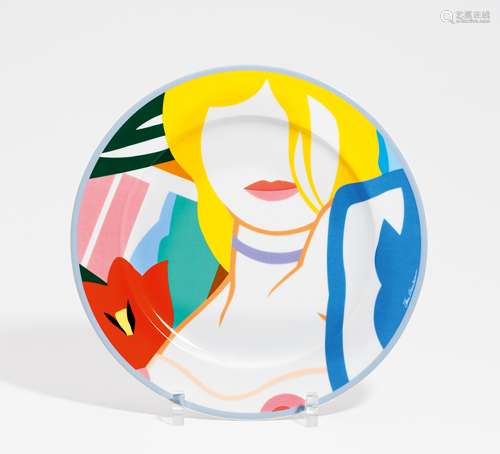 Wesselmann, Tom1931 Cincinnati - 2004 New YorkBlonde Vivienne. Künstler-Platzteller. Porzellan,