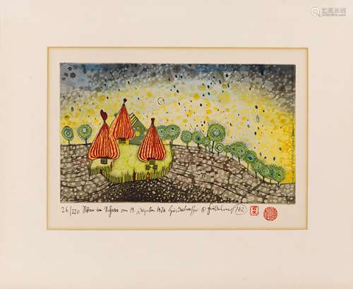 Hundertwasser, Friedensreich1928 Wien - 2000 Queen Elizabeth 2Hide under the meadow it begins to