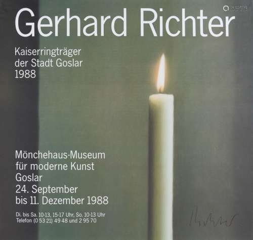 Richter, Gerhard1932 DresdenKerze I. 1988. Farboffset auf Papier. 89,5 x 94,5cm Signiert. Verein zur