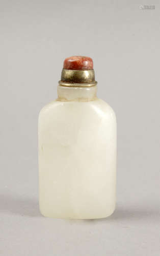 Late 19th century-early 20th century carved jadeite and coral snuff bottle