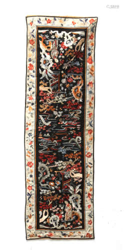 First half of 20th century Chinese Republic period embroidered silk fabrik