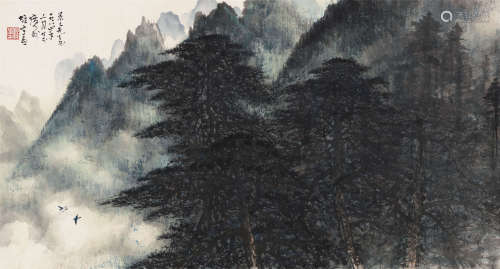 黎雄才（1910～2001） 1984年作 万壑响松风 镜片 设色纸本