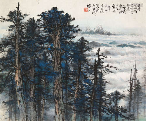 黎雄才（1910～2001） 1972年作 峨眉远眺 立轴 设色纸本