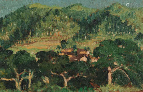 凃克（1916～2012） 1961年作 山水 纸本油画