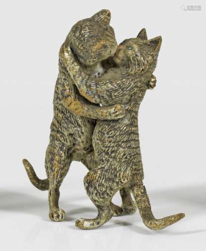 Figurengruppe mit Katzen als Liebespaar Wiener Bro…