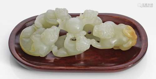 Jadegruppe Helle, seladongrüne Hetian Jade mit wen…