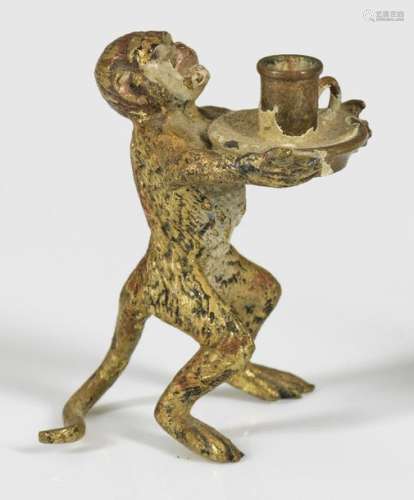 Miniaturfigur eines Affen als Diener Wiener Bronze…