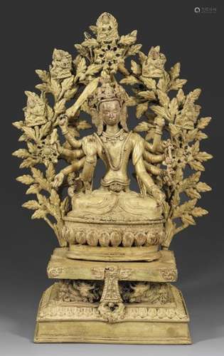 Tibeto chinesische Figur des Bodhisattva Manjushri…