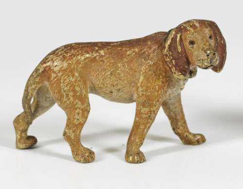 Hund Wiener Bronze, farbig bemalt. H. 4 cm. A pain…