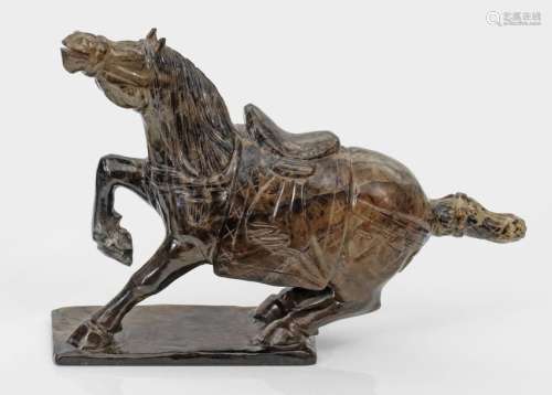 Außergewöhnliche Hetian Jade Figur eines Pferdes S…