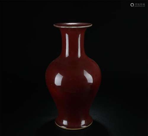 Late 19/20th C. copper-red glazed large vase