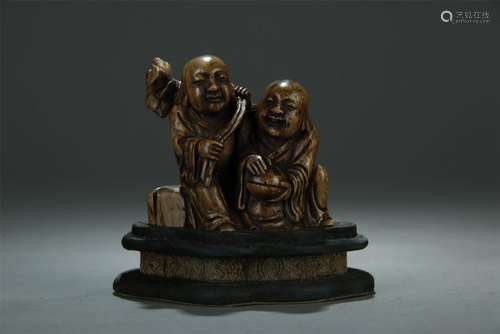 19th C. sandalwood carved hehe figure