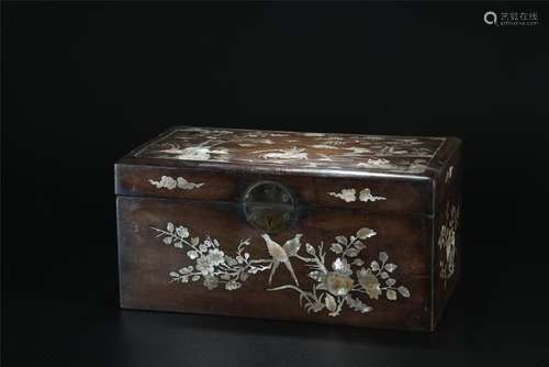 Rare 19th C. Mother of Pearl inlaid Nannu wood box