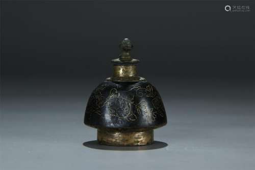 18/19th C. rare gilt bronze snuff bottle