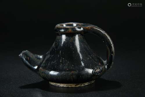 18/19th C. black glazed waterdrop pot