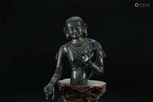 19th C. Chinese sterling silver Buddha figure