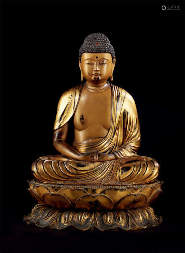 十八世纪 木胎髹漆金阿弥陀佛
